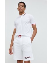 Krótkie spodenki męskie szorty męskie kolor biały - Answear.com Hugo