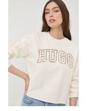 Bluza bluza bawełniana damska kolor beżowy z aplikacją - Answear.com Hugo