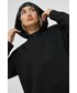 Bluza Hugo bluza bawełniana damska kolor czarny z kapturem gładka