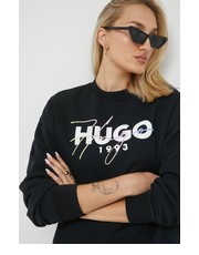 Bluza bluza bawełniana damska kolor czarny z aplikacją - Answear.com Hugo