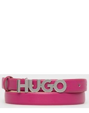 Pasek pasek skórzany damski kolor różowy - Answear.com Hugo