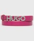 Pasek Hugo pasek skórzany damski kolor różowy