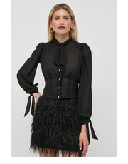 Koszula koszula damska kolor czarny regular z wiązanym dekoltem - Answear.com Elisabetta Franchi