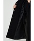Płaszcz Elisabetta Franchi płaszcz wełniany kolor czarny przejściowy dwurzędowy
