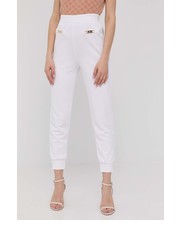 Spodnie spodnie damskie kolor biały gładkie - Answear.com Elisabetta Franchi