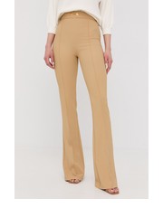 Spodnie Spodnie damskie kolor beżowy dzwony high waist - Answear.com Elisabetta Franchi