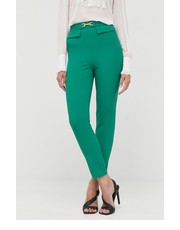 Spodnie spodnie damskie kolor zielony fason cygaretki high waist - Answear.com Elisabetta Franchi