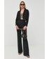 Spodnie Elisabetta Franchi spodnie damskie kolor czarny szerokie high waist