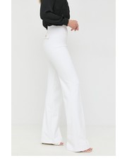 Spodnie spodnie damskie kolor biały szerokie high waist - Answear.com Elisabetta Franchi