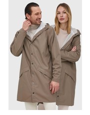 Kurtka kurtka 12020 Long Jacket kolor beżowy przejściowa - Answear.com Rains