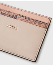 Portfel etui na karty skórzane damski kolor beżowy - Answear.com Furla
