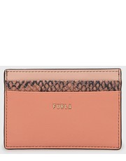 Portfel etui na karty skórzane damski kolor różowy - Answear.com Furla