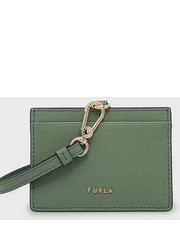 Portfel etui na karty skórzane damski kolor zielony - Answear.com Furla