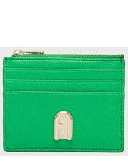 Portfel etui na karty skórzane damski kolor zielony - Answear.com Furla