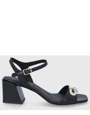 Sandały na obcasie sandały skórzane kolor czarny - Answear.com Furla