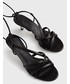 Sandały na obcasie Furla sandały skórzane kolor czarny