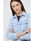 Koszula Sisley koszula jeansowa damska regular z kołnierzykiem klasycznym