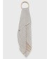 Szalik męski Sisley szal z domieszką lnu kolor beżowy wzorzysty