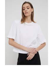 Bluzka t-shirt bawełniany kolor biały - Answear.com Sisley