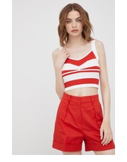 Bluzka top damski kolor czerwony - Answear.com Sisley