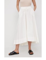 Spódnica spódnica bawełniana kolor beżowy maxi rozkloszowana - Answear.com Sisley