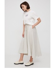 Spódnica spódnica bawełniana kolor szary maxi rozkloszowana - Answear.com Sisley