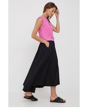 Spódnica spódnica bawełniana kolor czarny midi rozkloszowana - Answear.com Sisley
