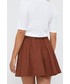 Spódnica Sisley spódnica bawełniana kolor brązowy mini rozkloszowana