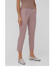 Spodnie spodnie damskie kolor fioletowy dopasowane high waist - Answear.com Sisley
