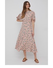 Sukienka sukienka kolor różowy maxi rozkloszowana - Answear.com Sisley