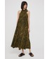 Sukienka Sisley sukienka kolor zielony midi rozkloszowana