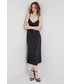 Sukienka Sisley sukienka kolor czarny midi rozkloszowana