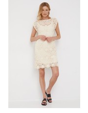 Sukienka sukienka kolor beżowy mini prosta - Answear.com Sisley
