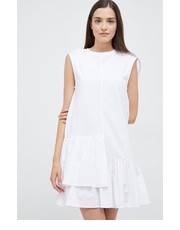 Sukienka sukienka bawełniana kolor biały mini rozkloszowana - Answear.com Sisley