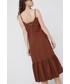 Sukienka Sisley sukienka bawełniana kolor brązowy midi rozkloszowana
