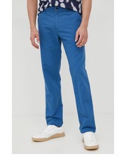 Spodnie męskie spodnie z domieszką lnu męskie kolor granatowy dopasowane - Answear.com Sisley