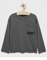 Koszulka longsleeve bawełniany dziecięcy kolor szary gładki - Answear.com Sisley