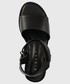Sandały na obcasie Sisley sandały damskie kolor czarny na słupku