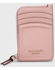 Portfel etui na karty skórzane damski kolor różowy - Answear.com Kate Spade