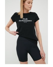 Spodnie szorty damskie kolor czarny gładkie medium waist - Answear.com Peak Performance