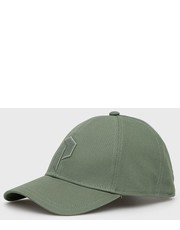Czapka czapka bawełniana kolor zielony z aplikacją - Answear.com Peak Performance