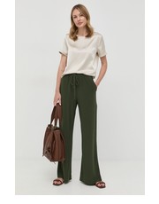 Spodnie spodnie damskie kolor zielony proste high waist - Answear.com Max Mara Leisure