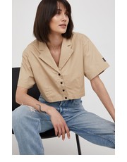 Koszula koszula bawełniana damska kolor beżowy relaxed z kołnierzykiem klasycznym - Answear.com Dr. Denim