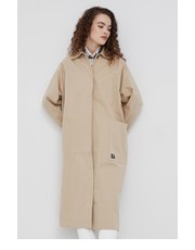Płaszcz płaszcz damski kolor beżowy przejściowy oversize - Answear.com Dr. Denim