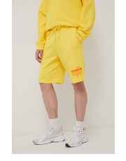 Krótkie spodenki męskie szorty bawełniane męskie kolor żółty - Answear.com Diadora