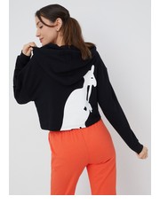 Bluza bluza bawełniana damska kolor czarny z kapturem z nadrukiem - Answear.com Kangol