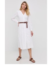 Sukienka MICHAEL Michael Kors sukienka bawełniana kolor biały midi rozkloszowana - Answear.com Michael Michael Kors