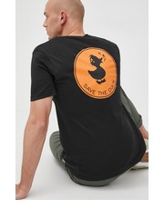 T-shirt - koszulka męska t-shirt bawełniany kolor czarny z nadrukiem - Answear.com Save The Duck