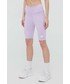 Spodnie Arkk Copenhagen szorty damskie kolor fioletowy gładkie high waist
