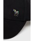 Czapka Ps Paul Smith PS Paul Smith czapka bawełniana kolor czarny z aplikacją